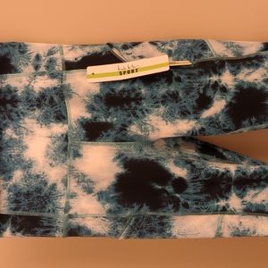 Nicole Miller Blue Teal Tie Dye Leggings NWT